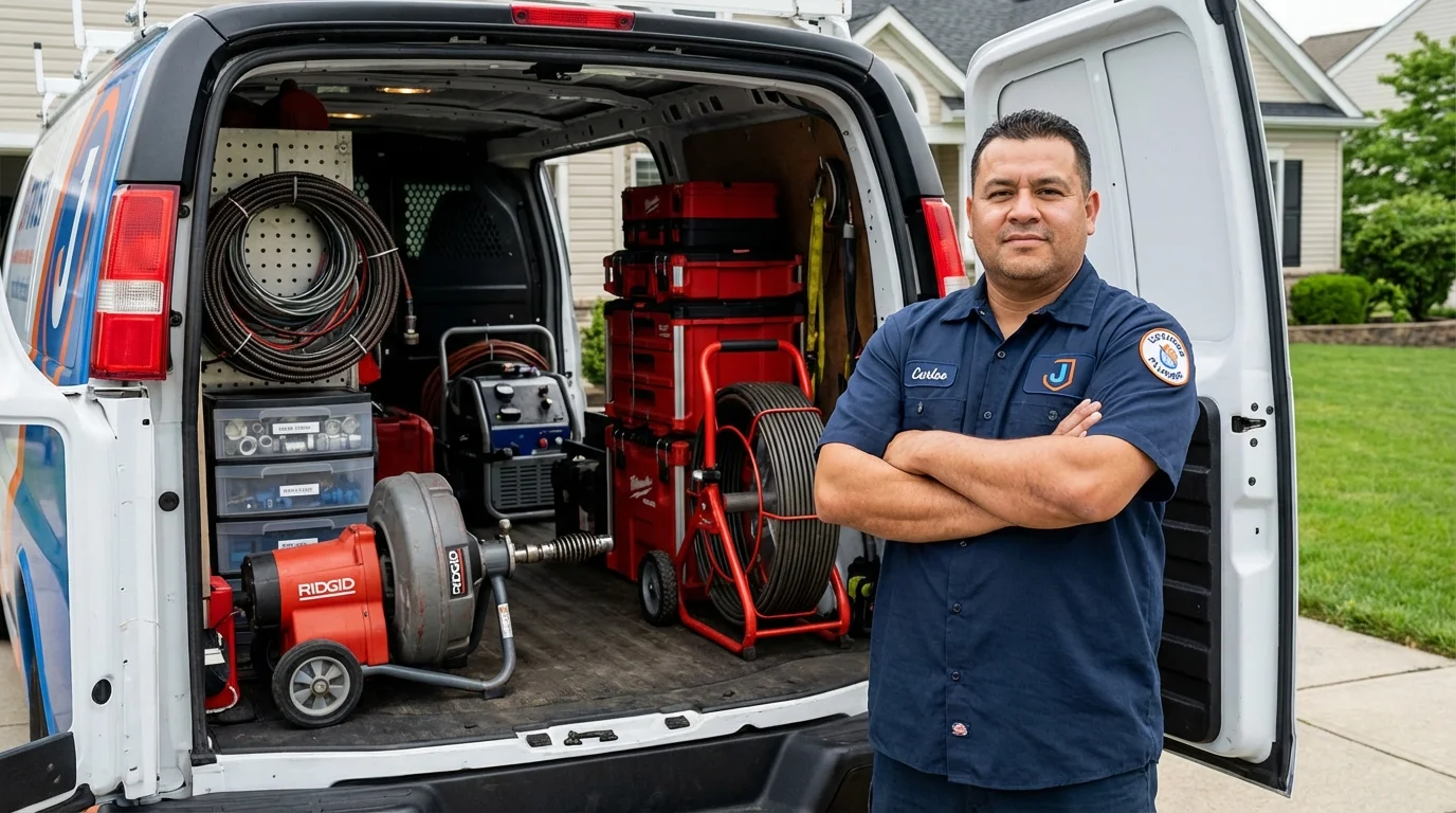 Professional drain cleaning equipment and Johns Plumbing LLC plumber in South Bay