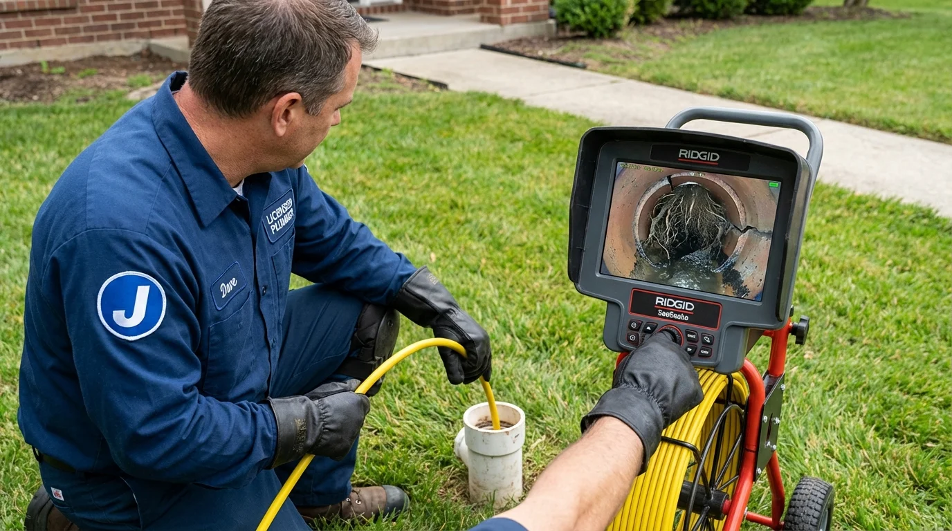 Sewer camera inspection being performed by Johns Plumbing LLC in South Bay