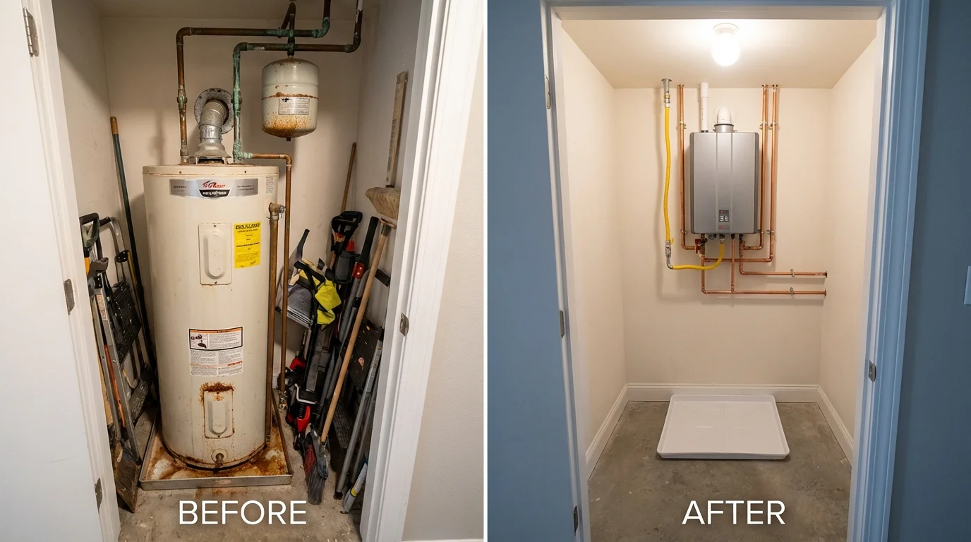 Tank water heater versus wall-mounted tankless unit comparison for South Bay, FL homeowners