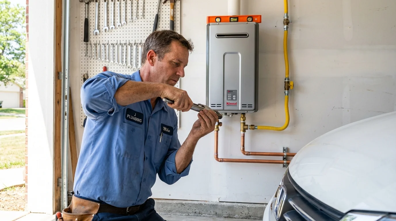 Tankless water heater installation by a Johns Plumbing LLC plumber in South Bay